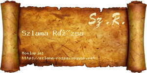 Szlama Rózsa névjegykártya